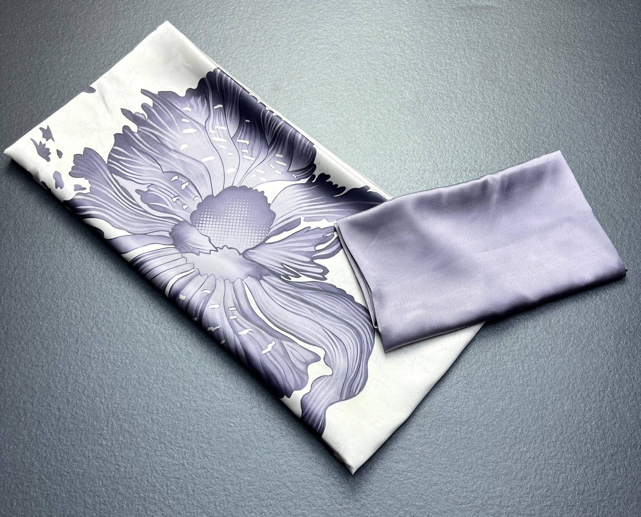 Grey Original Japan Satin Digital Floral Saree